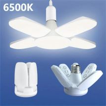 Żarówka LED E27 w kształcie wachlarza, składana, 28W, AC220V/110V, deformowalna, do oświetlenia sufitowego w domu, magazynu i garażu, białe światło 6500K.