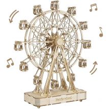 Robotime Ferris Wheels Kits de modelos musicales rompecabezas de madera 3D kits de manualidades mecánicos DIY rompecabezas para niños y niñas adultos