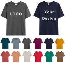 190gsm gekämmte Baumwolle T-Shirts T-Shirts Herren feste Tops Frau männlich benutzer definierte Team Uniform Klasse Kleidung Sommer DIY Anpassung