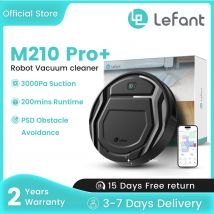 Lefant M210 Pro+ Robot aspirapolvere, 3000Pa, 200min, WiFi/App/Alexa, Evitamento ostacoli PSD 190 ° , Ideale per i peli degli animali domestici