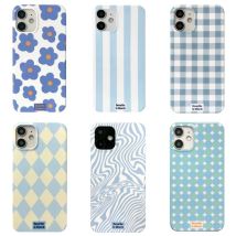 Custodia per telefono fiore a strisce blu per iPhone 17 16 15 14 13 12 11 Pro Max Mini SE 7 Plus Cover in silicone antiscivolo antiurto Fundas