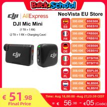 DJI Mic Mini (2 TX + 1 RX + estuche de carga) /1 TX + 1 RX micrófono inalámbrico con cancelación de ruido inteligente, Audio de alta calidad