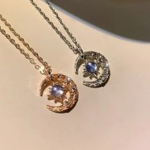 LATS Star Moon Pendant Necklaces for Women Simple Clavicle Chain Fashion Jewelry Accessories