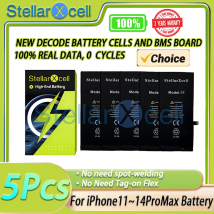 5 pezzi StellarXcell DecodeBatteria Ricambi originali Nessun messaggio pop-up per batteria iPhone11promax 12promax13Pro Max 14ProMax 15Pro max
