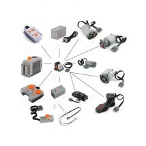 MOC Train Motor Kit Servo,Battery Box, IR Remote, LED Lights Power Functions Parts for Smart Technical Building Blocks Creations