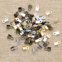 200pcs/lot Cove Clasps Cord End Caps String Ribbon Leather Clip Tip Fold Crimp Bead Connectors For DIY Jewelry Making Supplies