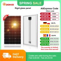 DOKIO 18V 100W Sztywny panel słoneczny Chiny 18V Monokrystaliczny krzem Wodoodporny panel słoneczny Ładowanie 12V # DSP-100M Camping/Home/RV