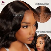 Beautyforever 3D Onda Del Corpo Bye Bye Nodi Parrucca Glueless Capelli Umani Pronti Da Indossare Parrucca Anteriore Del Merletto Parrucca di Capelli Umani Grezzi al 100% Coulisse