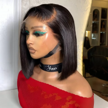 250 % Dichte, 5 x 5, leimlose kurze Bob-Perücken, Echthaar, HD-Lace-Front-Perücken für Frauen, brasilianische 13 x 4-Lace-Frontal-Verschluss-Perücke, Wear Go