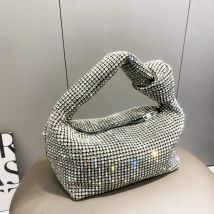 Abendtasche mit Strasssteinen, silberne Kristalltaschen für Damen, Geldbörsen und Handtaschen, luxuriöse Designer-Banketttasche