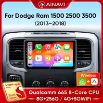 Ainavi Auto Radio Multimedia-Player Für Dodge Ram 1500 2500 3500 2013-2018 Drahtlose Carplay Android Auto Auto Stereo 48EQ GPS DSP