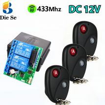 RF433MHz Universal Wireless Fernbedienung Schalter DC 12V 10A 2CH Relais Empfänger Breite palette für Garage Tür Motor haushaltsgerät