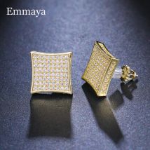 Emmaya New Arrival klasyczny styl geometria kształt projekt kolczyk z błyszczącą małą cyrkonią dla kobiet wykwintna biżuteria