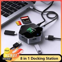 CoolFish USB HUB Dockingstation Typ-C Smart Display 4K 60 HDTV 8 in 1 Multi Port Hub Splitter PD Lade USB Extender