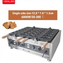XEOLEO Electric Fish Waffle Maker Taiyaki Machine Fish Cake Maker 6Pcs * 2 Waffle Machine Non-Stick Pan Snack Equipment 3000W*2