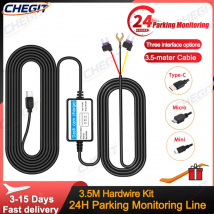 MINI USB TYPE-C 12V 24V bis 5V Dash Cam Hardwire Kit mit Display Niederspannungsschutz 24H Parkmonitor Kabel Dash Cam