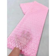 Ultimo tessuto di pizzo broccato Jacquard rosa tessuto di pizzo di Tulle africano broccato più