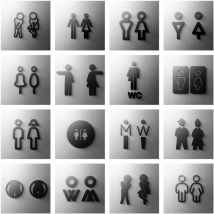 Segnaletica 3D in Acrilico Moderna Autoadesiva 5mm per WC, Salone, Porta, Ristorante, Hotel, Indicazioni Minimaliste