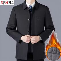 Verdickte, gepolsterte soziale Jacken, Herren-Winterjacke, Windschutz, Fleece-Futter, Blazer für Herren, Business-Luxus-Herren-Wintermantel, XXXL