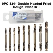 HSS 4341 straight handle double head twist drill metal drilling 9pc double-edged drill bit 3-6mm flashlight drill tool accessory