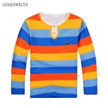 Children Long Sleeved Polo Shirts  Boys Shirt Autumn Cotton Long Sleeve Stripe T-shirt Polo Shirts for Boys AUTUM