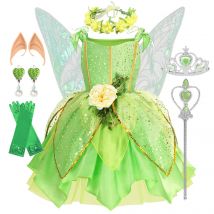 Vestidos de hadas de Campanilla para niñas de verano, disfraz para niñas, disfraz para niños, ropa de princesa de Hada de las flores, traje de fiesta de Navidad