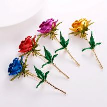 Frauen europäische und amerikanische Mode Pflanze Brosche, Bekleidungs zubehör Rose Blume Pins Schmuck