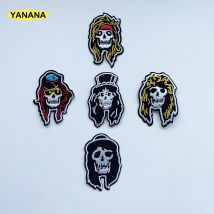 Rockband Gun Patch Abzeichen bestickte Applikation Nähen Eisen auf Abzeichen Kleidung Kleidungsstück Bekleidung Rose Zubehör