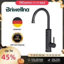 Briwellna Tankless Water Heater Faucet 220V Electric Water Heating Faucet 360 Degrees Swivel Spout Water Heater Flowing