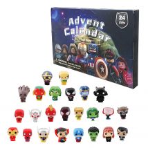 24 szt./zestaw Marvel Avengers Kalendarz Adwentowy Spiderman Iron Man Hulk Kawaii Anime Figurki Modele Zabawki dla Dzieci Pudełko Prezentowe na Boże Narodzenie