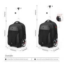 Zaino per bagagli con ruote da 20 pollici con ruote Valigie da viaggio Trolley di grande capacità Zaino da trasporto per laptop multifunzionale