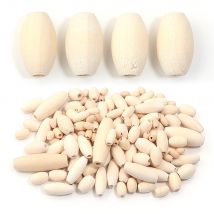 20-200pcs/lot Natural Wooden Beads Oval Big Hole Oval Loose Spacer Beads For Jewelry Making Diy Necklace Bracelet Hair Accessory