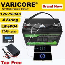 LiFePO4-batería de litio de 12,8 V, 180AH, 12V, 4s, salida USB 3,0 tipo C para campistas, carrito de Golf, todoterreno, carrito Solar de Golf