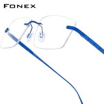 FONEX Brillen aus reinem Titan Rahmen Männer randlose optische quadratische Brillen 2021 Frauen
