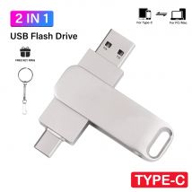 Pen Drive 2 IN 1 USB-Flash-Laufwerk 128 GB TYPE-C Memory Stick 64 GB für Telefon-Stick 32 GB Schlüsselanhänger U-Disk drehbar kreatives Geschenk
