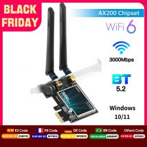 2974Mbps WiFi6 AX200 PCIE adattatore per scheda WiFi Bluetooth5.2 Dual Band 2.4G/5Ghz 802.11AX adattatore Wireless per Pc Desktop Windows 10