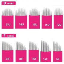 100/50Pcs Microblading Needles Tebori Blades Tattoo Needles 0.16-0.18mm Manual Eyebrow Blades For Embroidery Manual Tattoo Pen