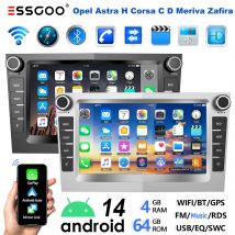 ESSGOO 7" Android 14 4+64G Car Stereo For Opel Vauxhall Vectra Corsa C D Astra H Zafira B Meriva Combo Carplay GPS NAVI RDS WiFi