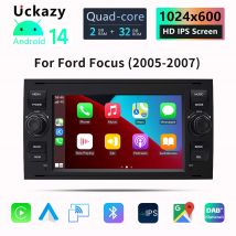 Uckazy 8 Core 2 din Android 14 Car Multimedia Player For Ford Focus 2 Ford Fiesta Mondeo 4 C-Max S-Max Fusion Transit Kuga Radio Stereo Audio Head Unit Carplay Wifi 4G RDS IPS DSP Wifi