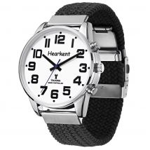 Hearkent Englisch sprechende Uhr für blinde Männer, Sehbehinderte mit Alarm, stündlicher Glockenspiel, Armbanduhren, große Zahl für ältere Menschen