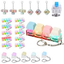 Finger-Tastatur, Zappelspielzeug, 4-Tasten-Tastatur, Clicker-Spielzeug, Dekomprimieren Sie den Fingerspitzen-Schlüsselanhänger, beruhigendes Schlüsselanhänger-Stressabbau-Spielzeug