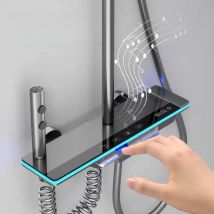 Set doccia grigio bagno miscelatore doccia caldo e freddo miscelatore doccia a LED luce ambientale digitale vasca da bagno sistema doccia a parete