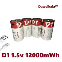 Batteria agli ioni di litio ricaricabile USB di grande capacità D 1,5 V 12000 mWh, adatta per torce elettriche e scaldabagni + cavo gratuito