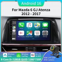 Android 16 Carplay Auto radio de coche para Mazda 6 GJ Atenza 2012 2013 2014 2015 2016 2017 reproductor de vídeo multimedia para coche navegación GPS
