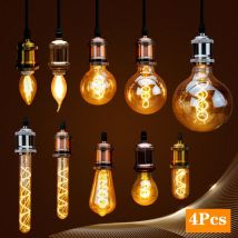4 Pz/lotto Retro Spirale Luce LED Lampadina a Filamento 220V ST64 G125 G95 G80 T45 C35 A60 4W 2200K Lampade Vintage Per L'illuminazione Decorativa