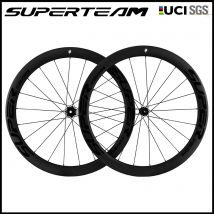 SUPERTEAM  Tubeless/Clincher Disc Brake Carbon Wheelset UCI Quality Carbon Rim 700C Road Bike Wheels HG/XDR
