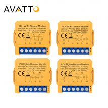 AVATTO Tuya WiFi/ZigBee 1/2 Gang Dimmer Light Switch Module，Smart Dimmer Switch Module APP Remote Control For Alexa Google Home