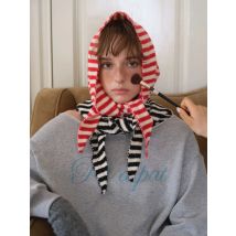 Europäischer Designer-Wollstrick gestreifter Schal für Frauen Herbst Winter warmes gestreiftes Kopftuch Modeschal Damen kleiner Schal