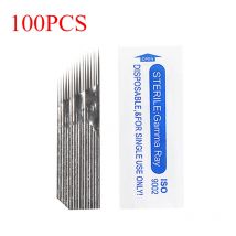 100 STÜCK 3 Reihen 16Pin Nano Klingen Microblading Nadeln Permanent Make-Up Augenbrauen Tattoo Microblade 3D Stickerei Auge Nanonadeln