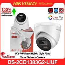 Telecamera IP Hikvision originale 4K 8MP DS-2CD1383G2-LIUF AcuSense Smart Hybrid Light Telecamera di rete di sicurezza con slot MIC integrato IP67